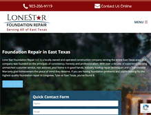 Tablet Screenshot of lonestarfoundationrepair.com